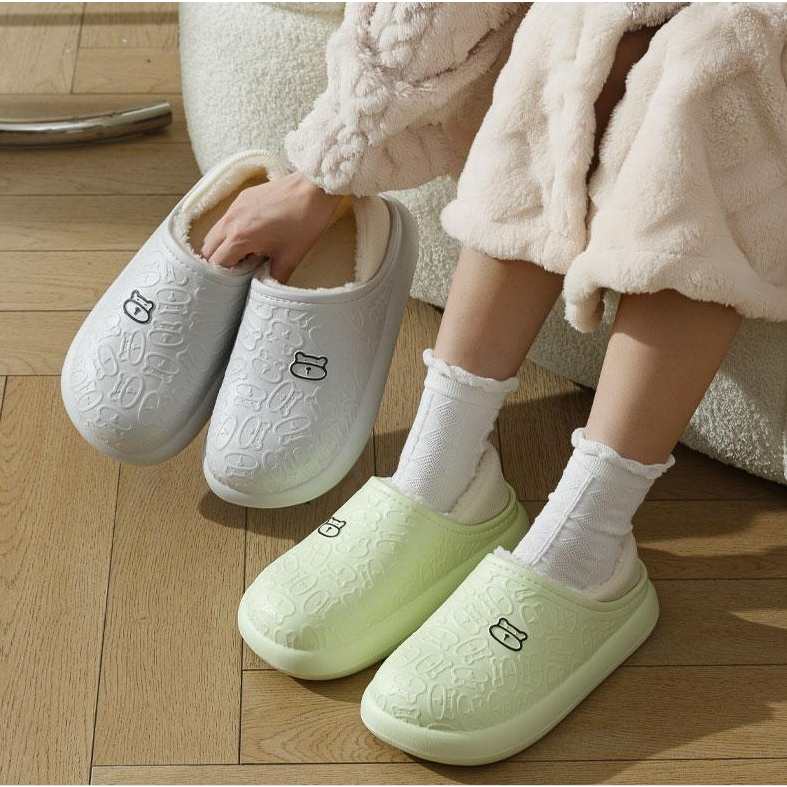 Dép bông đi trong nhà chống thấm nước dày ấm áp mùa thu đông mới