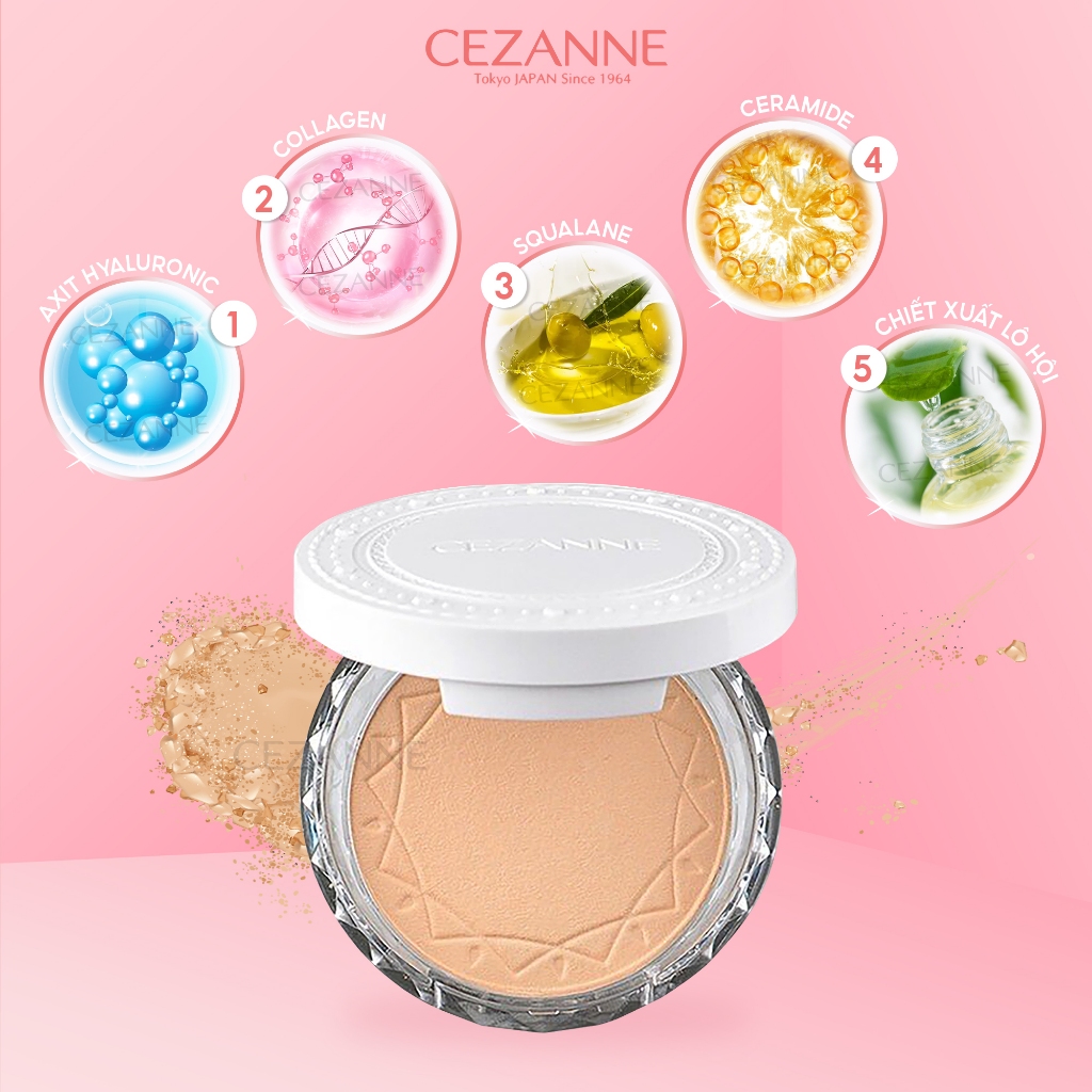Phấn phủ kiềm dầu Cezanne UV Clear Face Powder Nhật Bản chống thấm nước SPF 28 PA+++ 10g