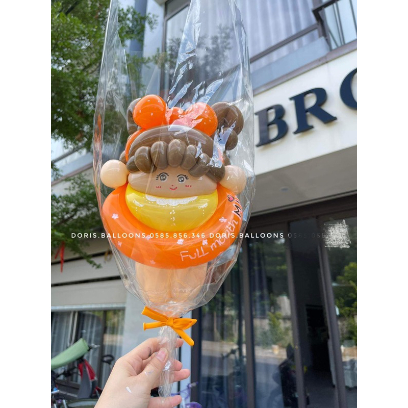 Que Cài Bóng Cao Su Đầu Nhỏ 40cm Màu Trong Suốt. Que Cắm Nhân Vật Tạo Hình