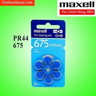 Pin pr44 maxell 675 1,45v vỉ 6 viên dùng cho máy trợ thính