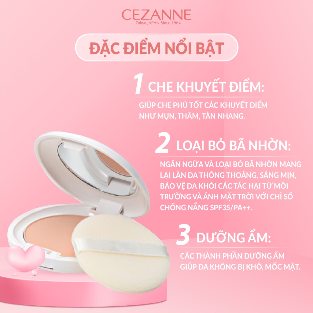 Phấn phủ Cezanne Uv Face Powder N Nhật Bản siêu mịn che phủ tốt SPF12 PA++ 11g