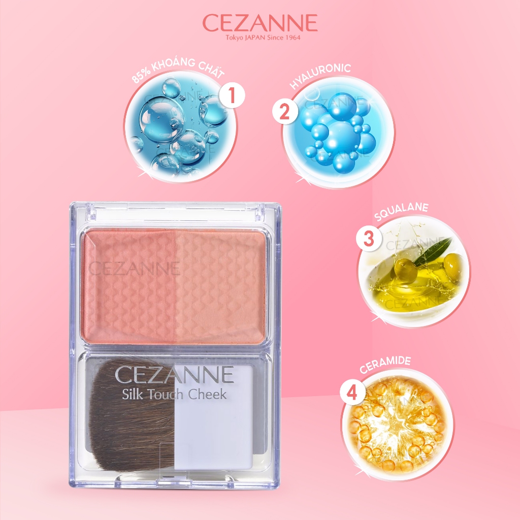 Phấn má hồng bắt sáng Cezanne Cheek & Highlight Nhật Bản 4g
