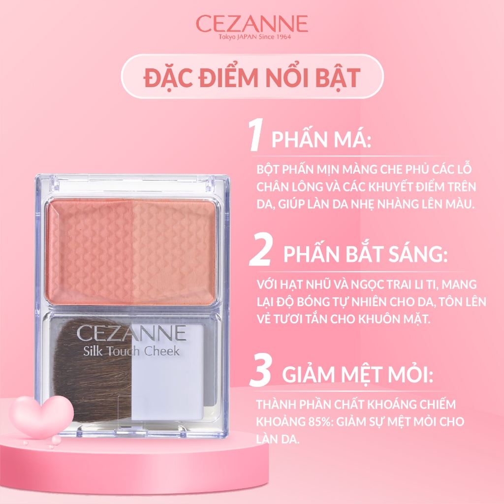 Phấn má hồng bắt sáng Cezanne Cheek & Highlight Nhật Bản 4g