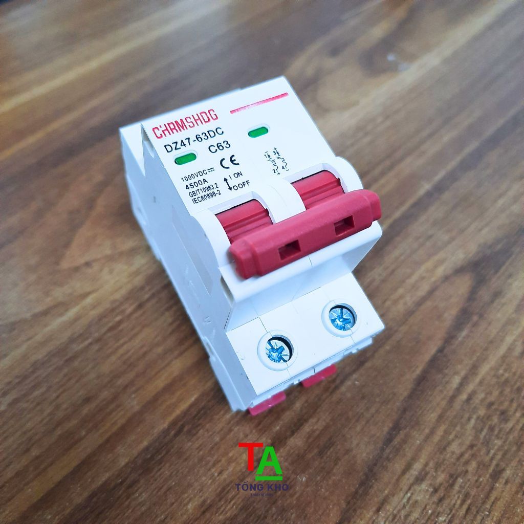 Aptomat DC, 2 pha - 1000VDC 16A, 32A, 40A, 63A  đỏ