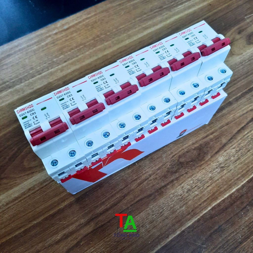 Aptomat DC, 2 pha - 1000VDC 16A, 32A, 40A, 63A  đỏ