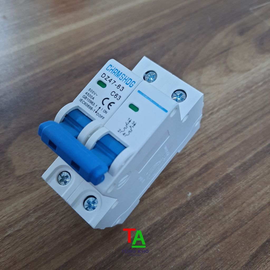 Aptomat AC 2 Pha NXB-63 Chrmshdg 16A~ 63A  xanh