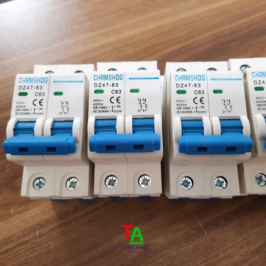 Aptomat AC 2 Pha NXB-63 Chrmshdg 16A~ 63A  xanh