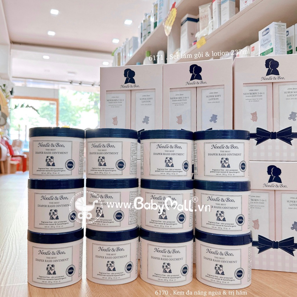Bộ tắm gội/lotion/kem hăm sản phẩm Noodle & Boo từ Mỹ