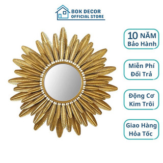 Gương treo tường phòng khách độc đáo BOX DECOR, gương trang trí decor phong cách Bắc Âu - BD915