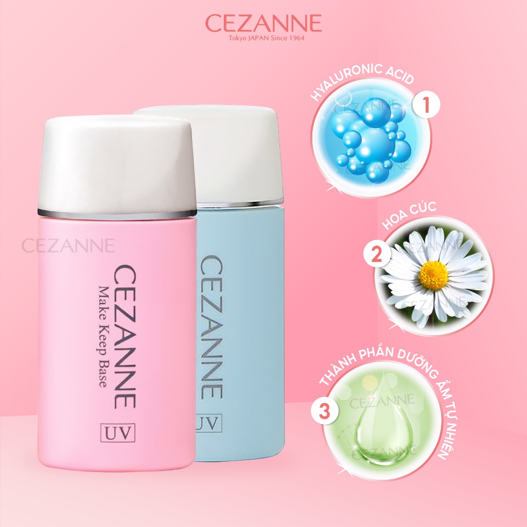 Kem lót trang điểm Cezanne Make Keep Base Nhật Bản kiềm dầu nâng tone che lỗ chân lông 30ml