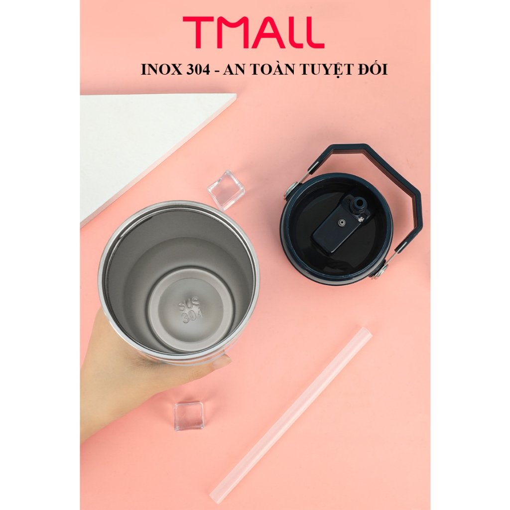 Ly Giữ Nhiệt T MALL Vacuum Inox 304 Dung Tích 850ml Có Tay Cầm, Cao Cấp Kiểu Dáng Hàn Quốc, Sang Trọng, Cốc cỡ lớn