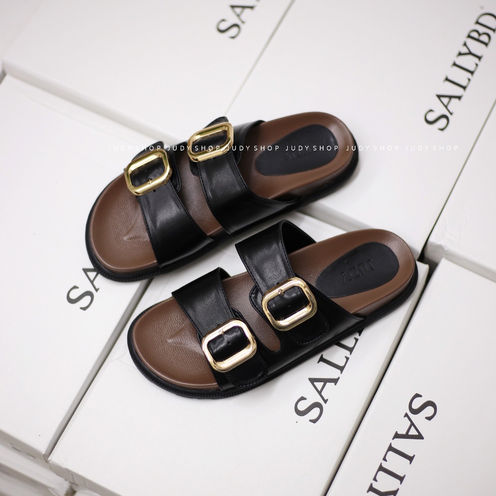 Dép Judy 2 Quai Ngang Khuy Cá Tính Đế Su Mềm Nhẹ Êm Chân