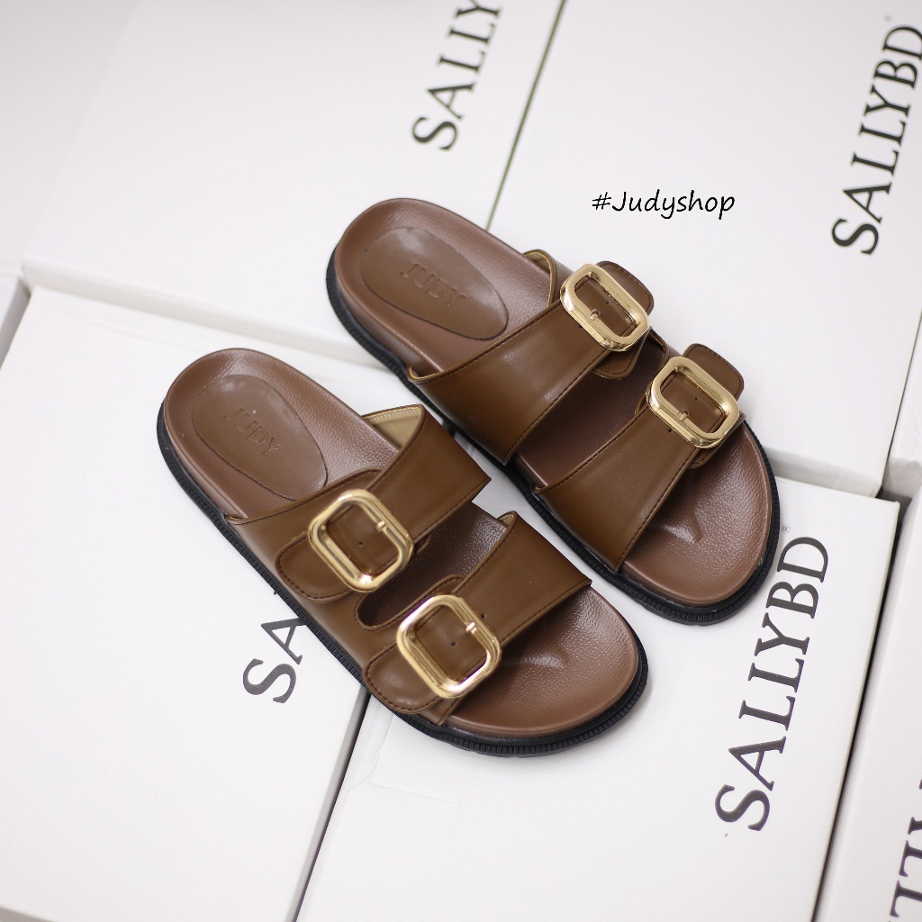 Dép Judy 2 Quai Ngang Khuy Cá Tính Đế Su Mềm Nhẹ Êm Chân