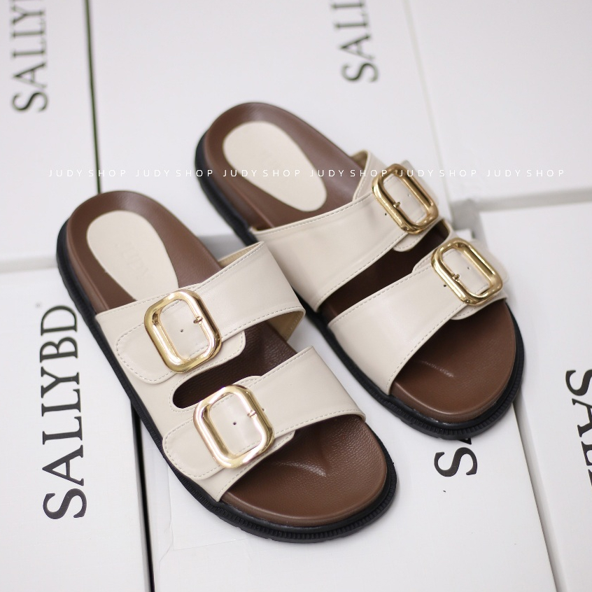 Dép Judy 2 Quai Ngang Khuy Cá Tính Đế Su Mềm Nhẹ Êm Chân