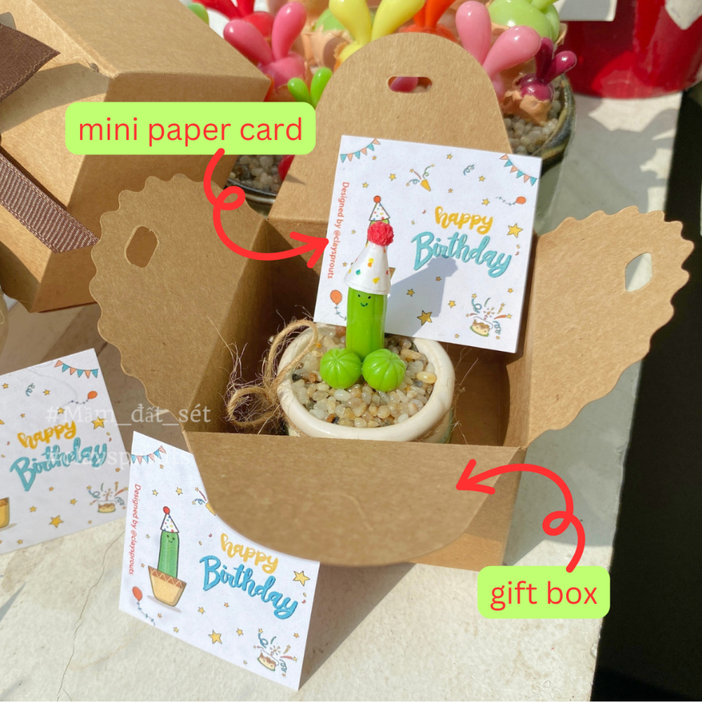 Quà sinh nhật tặng bạn trai - Xương rồng tinh nghịch đội mũ - New design - 10/2023