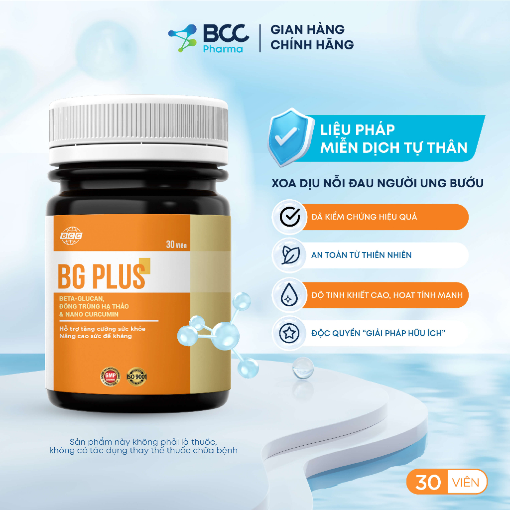 Viên uống BG Plus hỗ trợ nâng cao thể trạng, giúp giảm tác dụng phụ hóa xạ trị
