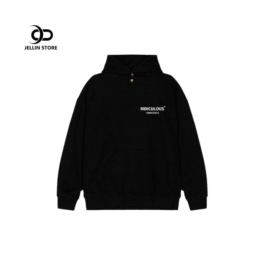 Áo Hoodie Đen Ridiculous Thêu Nổi Unisex | JELLIN STORE