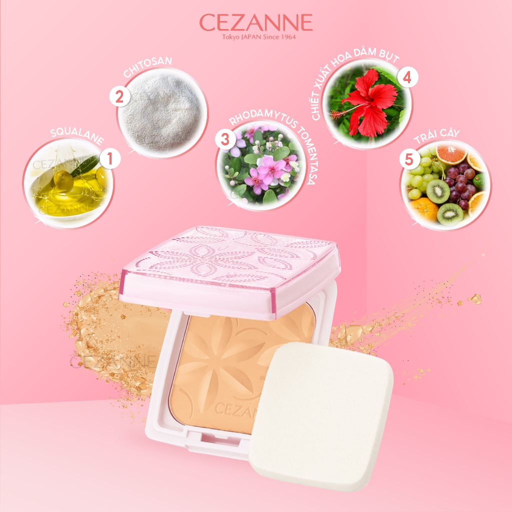 Phấn phủ Cezanne Ultra Cover UV Pact Nhật Bản lâu trôi chống thấm nước SPF 50+ PA++++ 11g