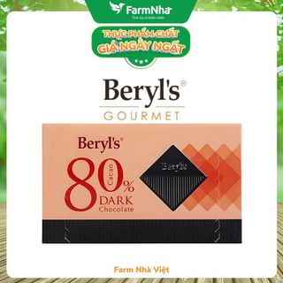 Socola Beryls 60g Dark Chocolate 80% Cacao - Thưởng thức hương vị cực đỉnh từ sô cô la đậm đà