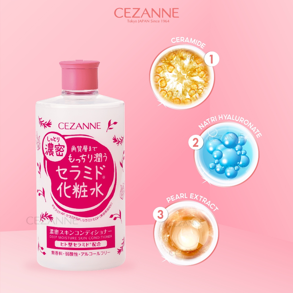 Nước hoa hồng cấp ẩm Cezanne Deep Moisture Skin Conditioner Nhật Bản dưỡng trắng, chống lão hóa 410ml