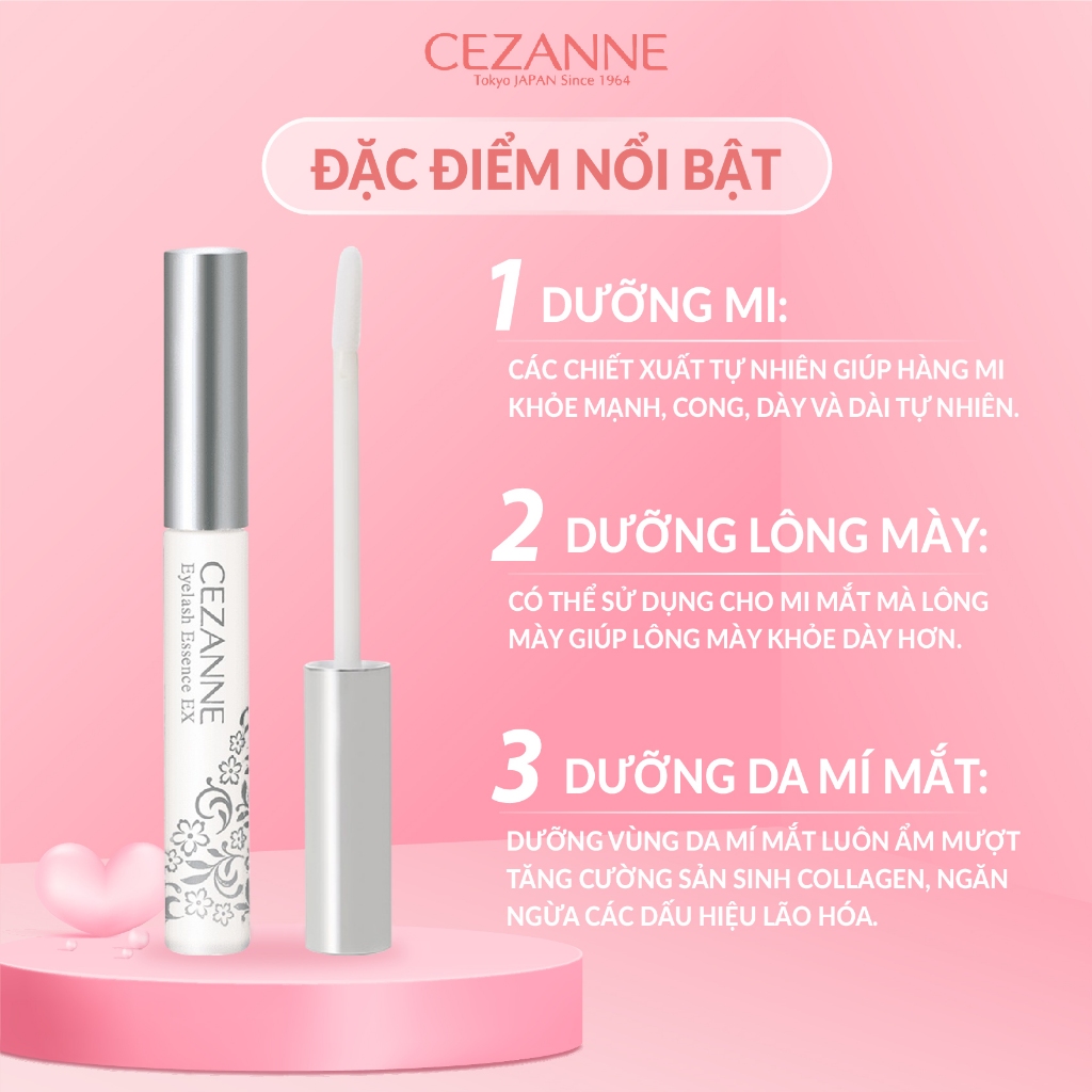 Mascara dưỡng mi Cezanne Eyelash Essence EX Nhật Bản giúp mi chắc khỏe dày và dài tự nhiên 5.4g