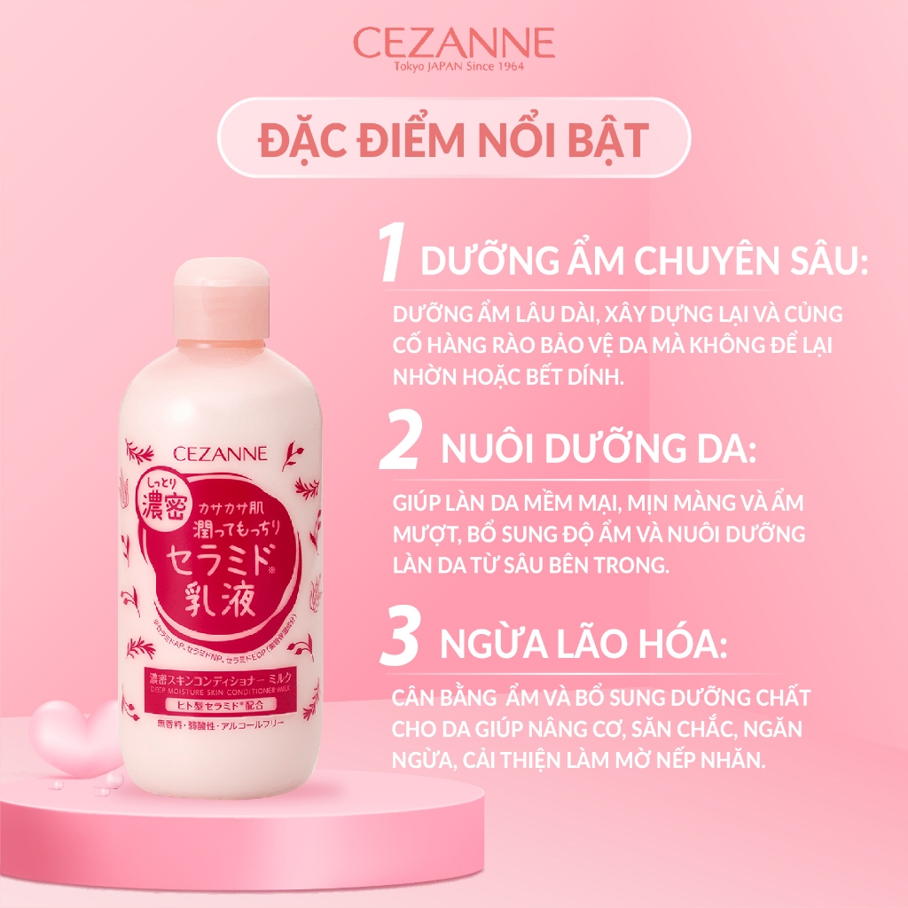 Sữa dưỡng ẩm Cezanne Deep Moisture Skin Conditioner Milk Nhật Bản 280ml