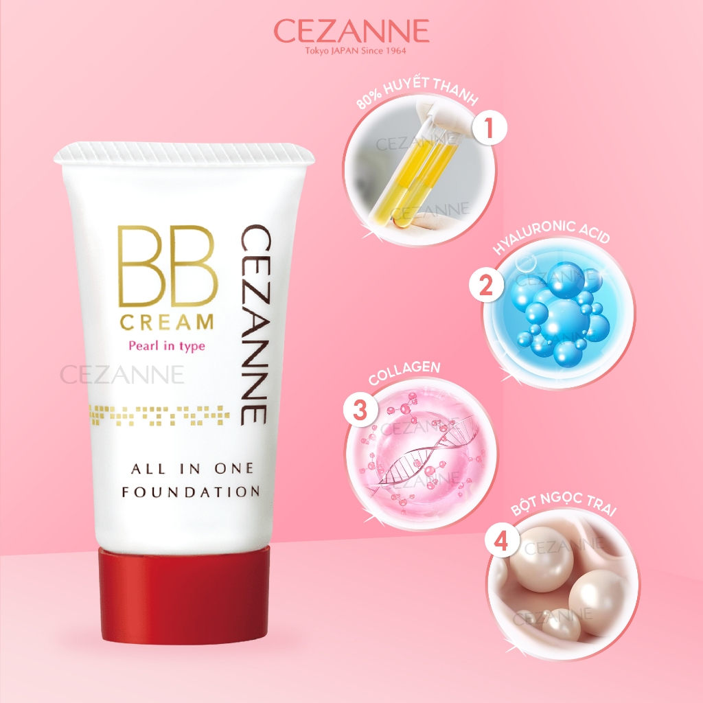 Kem Nền Che Khuyết Điểm Cezanne BB Cream Ngọc Trai Nhật Bản SPF 23 PA++ 32g