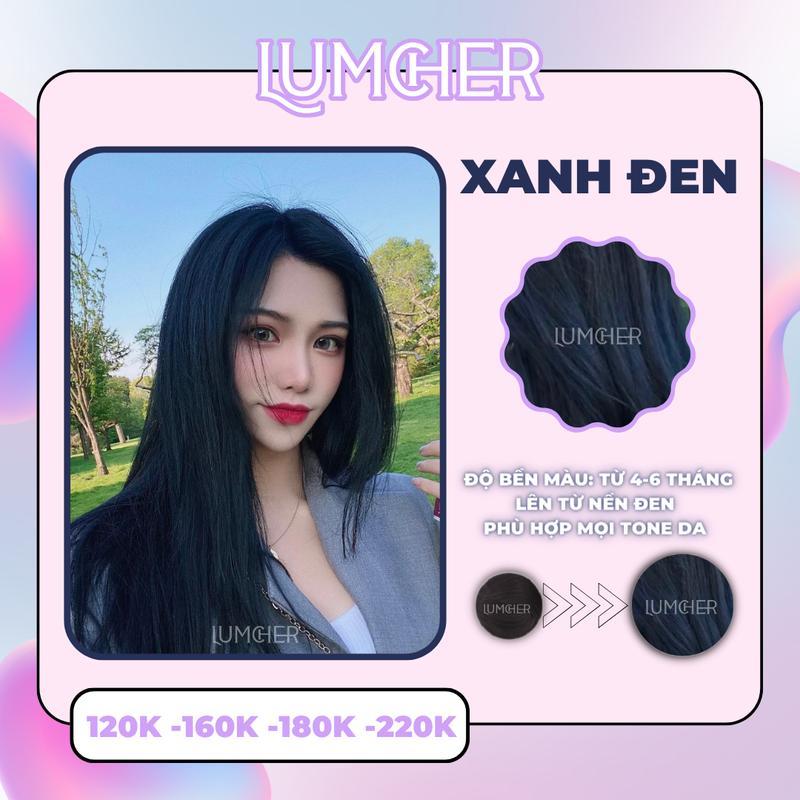 Thuốc Nhuộm Tóc Màu XANH ĐEN, Xanh Than, Xanh Dương Đen Không Tẩy LC07 | Lumcher Mall