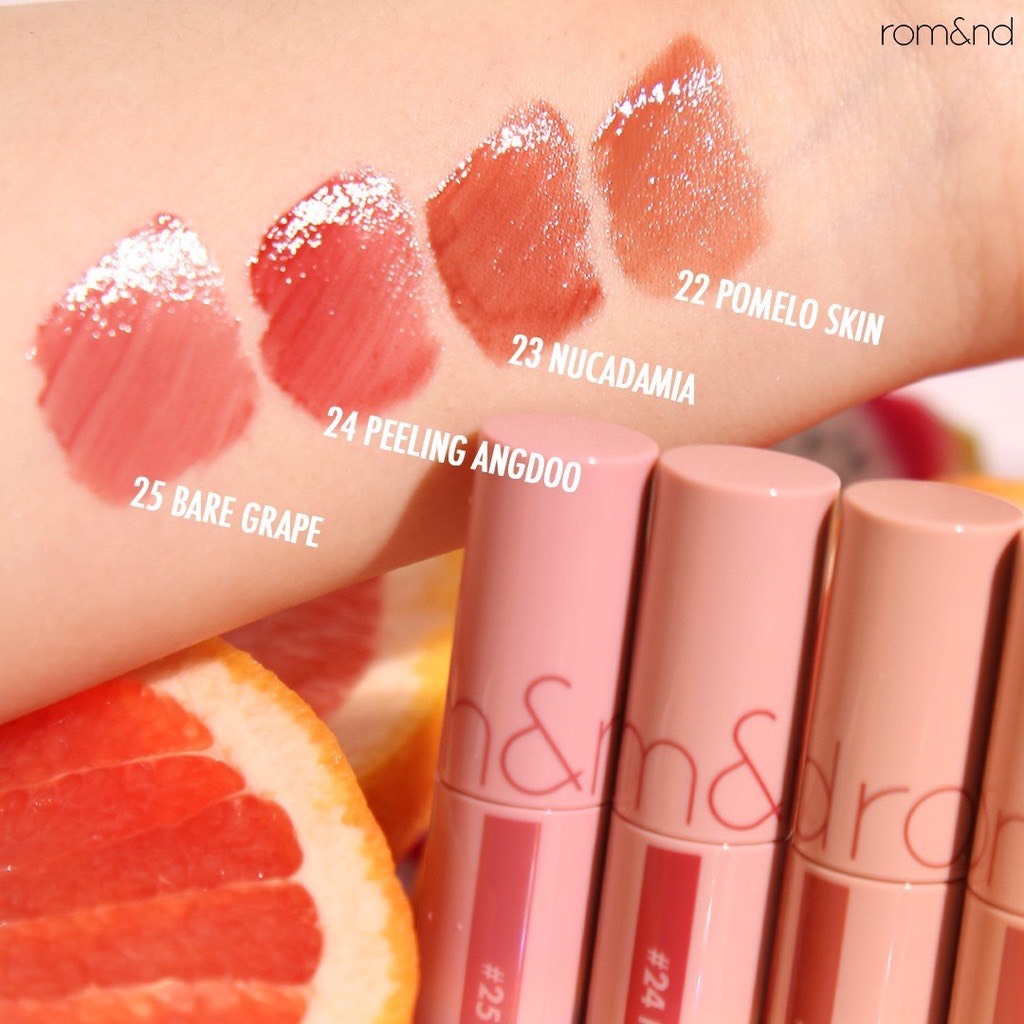 Son Tint bóng cho môi căng mọng Hàn Quốc Romand Juicy Lasting Tint Ripe Fruit 5.5g