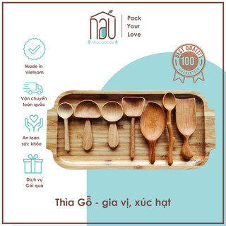 Thìa gỗ xúc gia vị size nhỏ từ gỗ tần bì, gỗ gõ đỏ,  thìa lấy mật ong, cafe