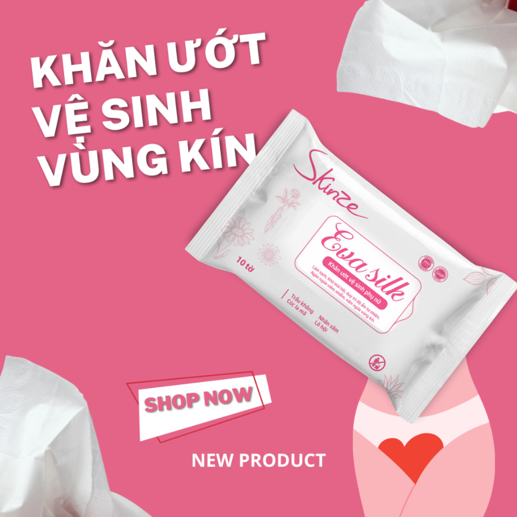 Khăn ướt phụ khoa vệ sinh phụ nữ Skinze