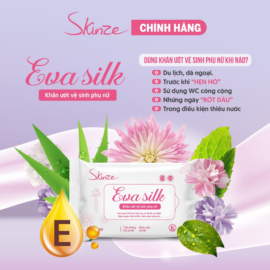 Khăn ướt phụ khoa vệ sinh phụ nữ Skinze