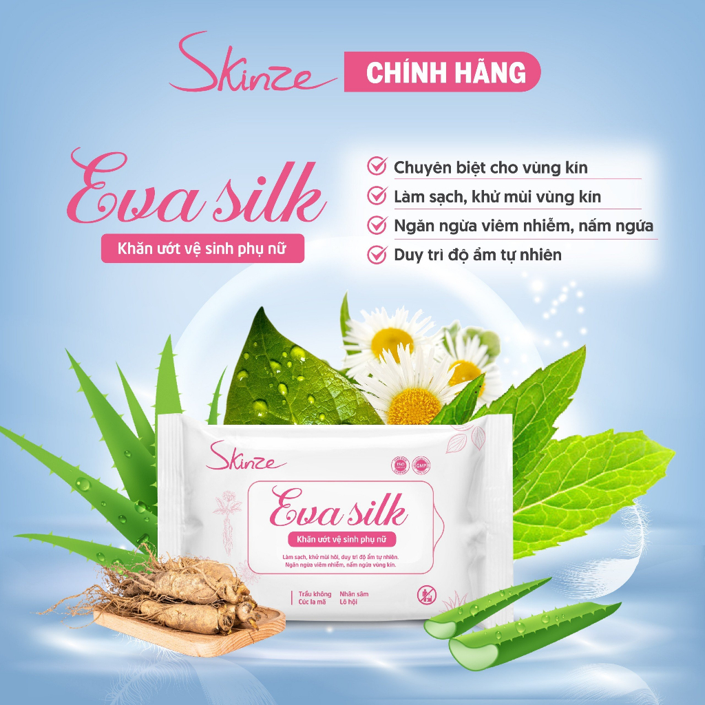 Khăn ướt phụ khoa vệ sinh phụ nữ Skinze
