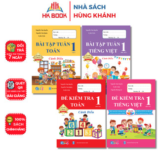 Sách - Combo 4 cuốn Đề Kiểm Tra môn Toán,Tiếng Việt Lớp 1 - Cánh diều - Cả năm - QC 141