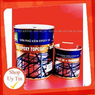 Sơn phủ kẽm epoxy 2k (trắng,đen mờ,vàng,xanh lá cây, xanh dương, đỏ,xám,đen bóng)