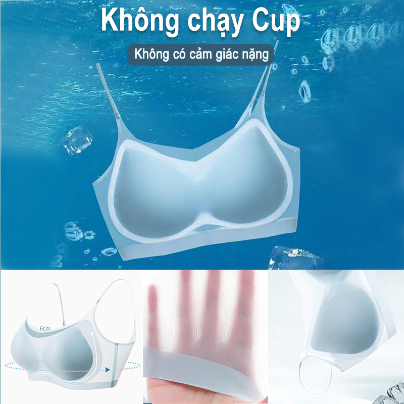 Áo Lót Nữ Tàng Hình Voan Lạnh Siêu Mỏng Nhẹ Tản Nhiệt Không Gọng Không Đường May Al4