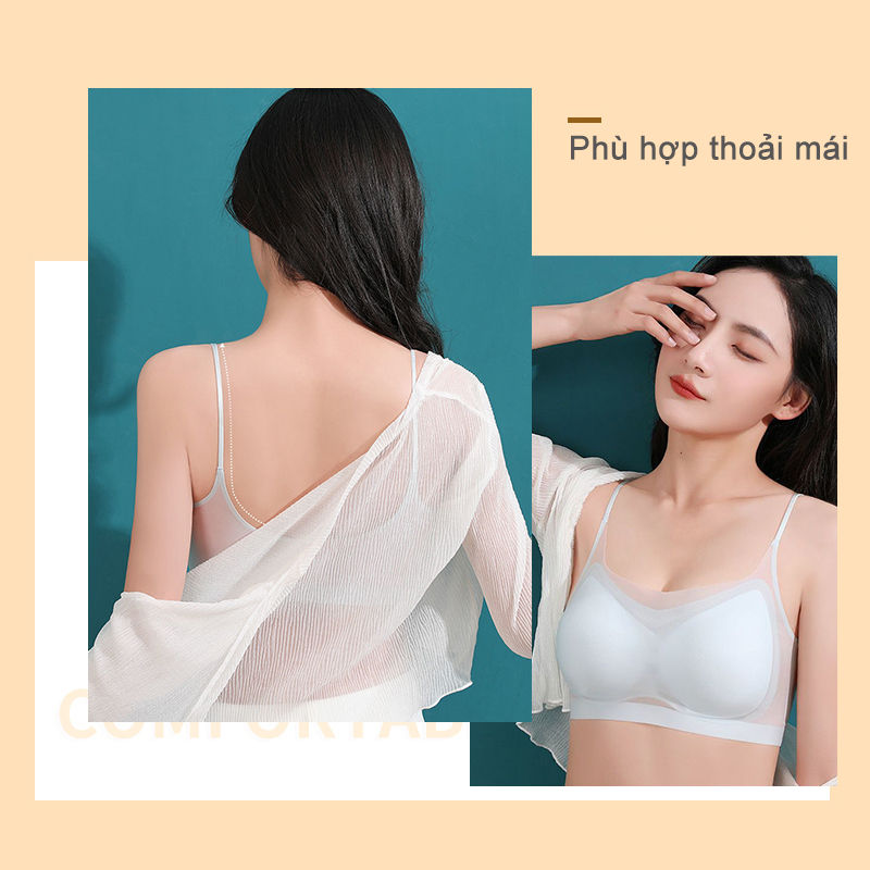 Áo Lót Nữ Tàng Hình Voan Lạnh Siêu Mỏng Nhẹ Tản Nhiệt Không Gọng Không Đường May Al4