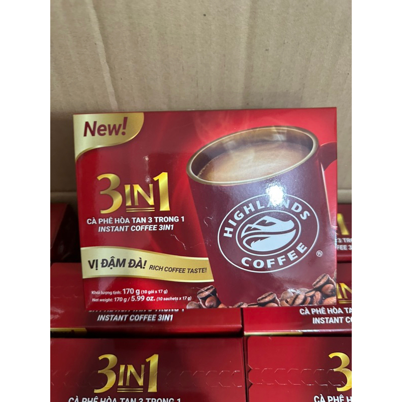 DATE 2025 Cà Phê Sữa Highlands Coffee Cafe Hòa tan 3in1 - Hộp 10 gói CHÍNH HÃNG