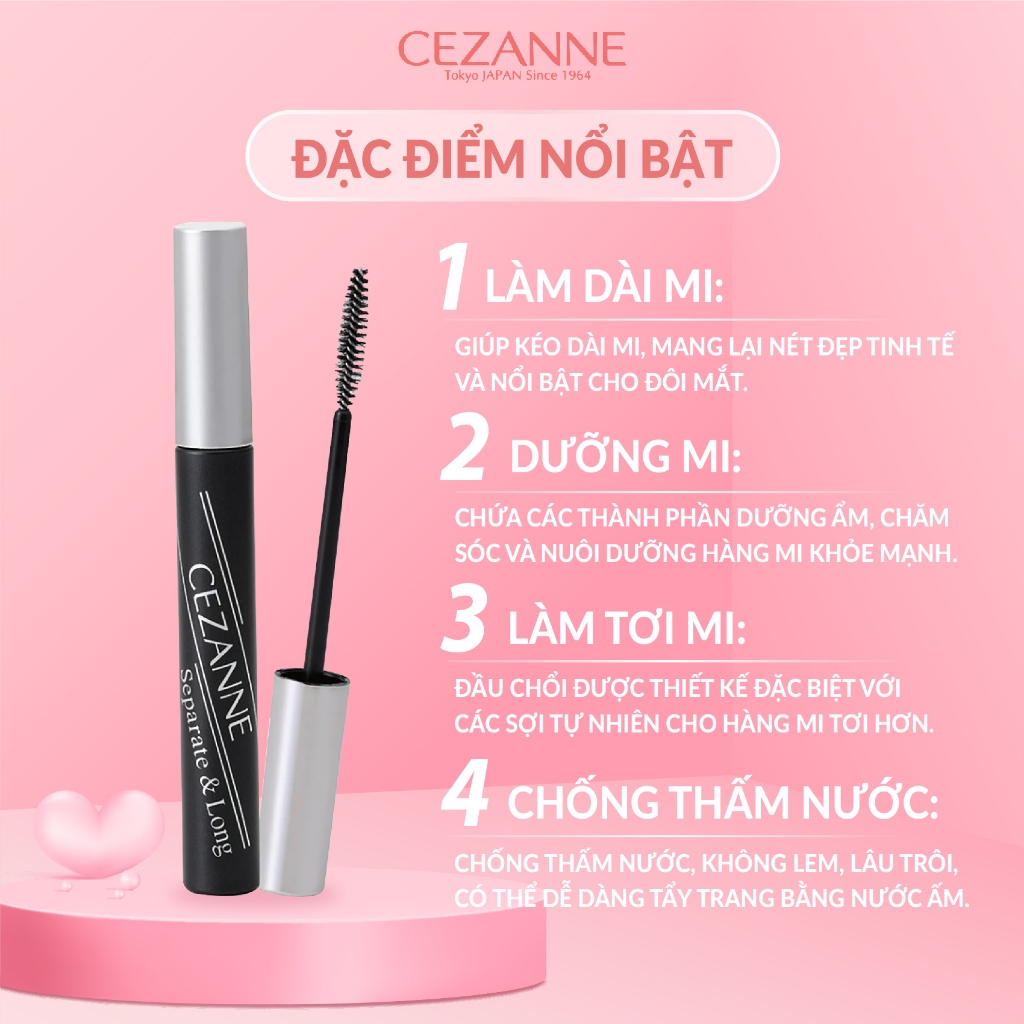 Mascara Cezanne Separate Long Nhật Bản Làm Dài Và Cong Mi 5g