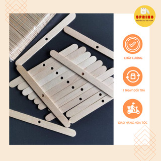Set 100 que gỗ cố định tim nến spring có khoen lỗ dùng giữ thẳng tim nến