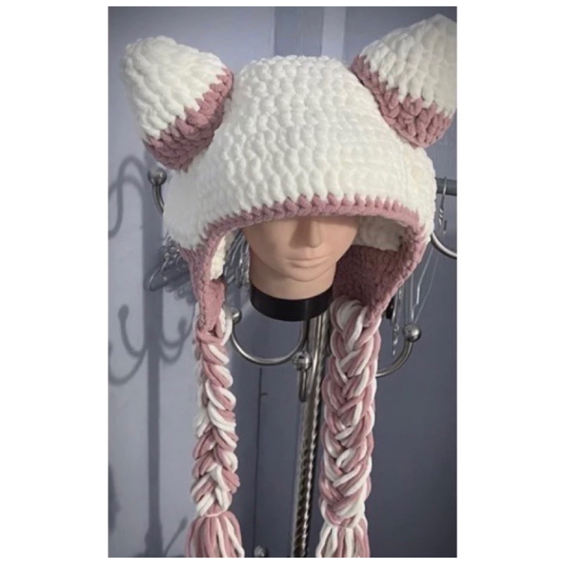 Mũ tai mèo len handmade