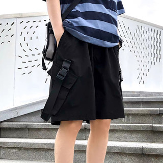 Quần short kaki unisex siêu hót kiểu lững nam nữ phối hộp chốt bên (QS065) S0