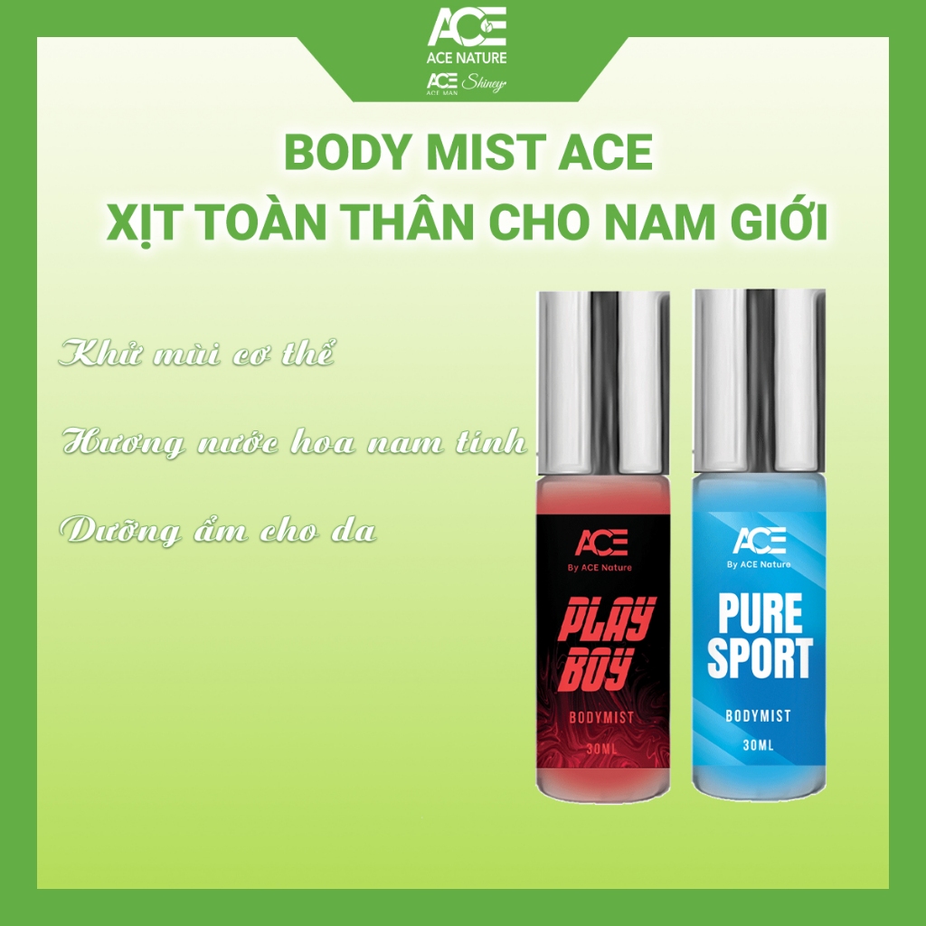 Xịt thơm Body mist nam ACEMAN 30ml/chai xịt toàn thân hương nước hoa nam tính quyến rũ