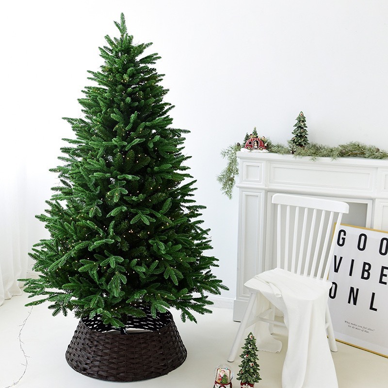 Cây Thông Xanh Mix Lá PVC Và PE C22 NHIỀU SIZE loại tán dày rậm Cây Thông Trang Trí Noel