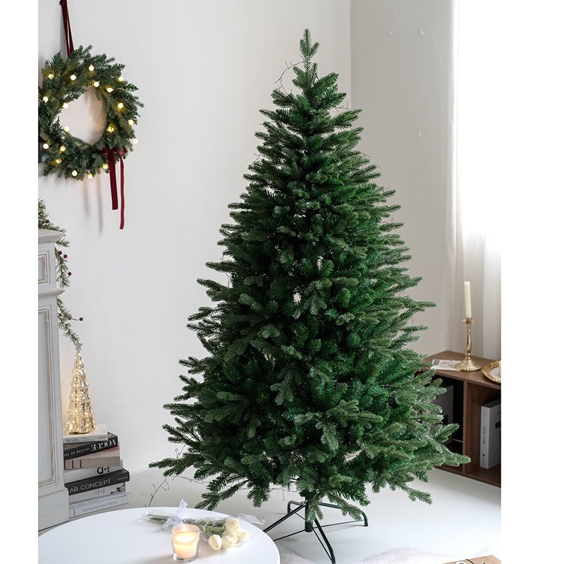 Cây Thông Xanh Mix Lá PVC Và PE C22 Nhiều Size loại tán dày rậm Cây Thông Trang Trí Noel