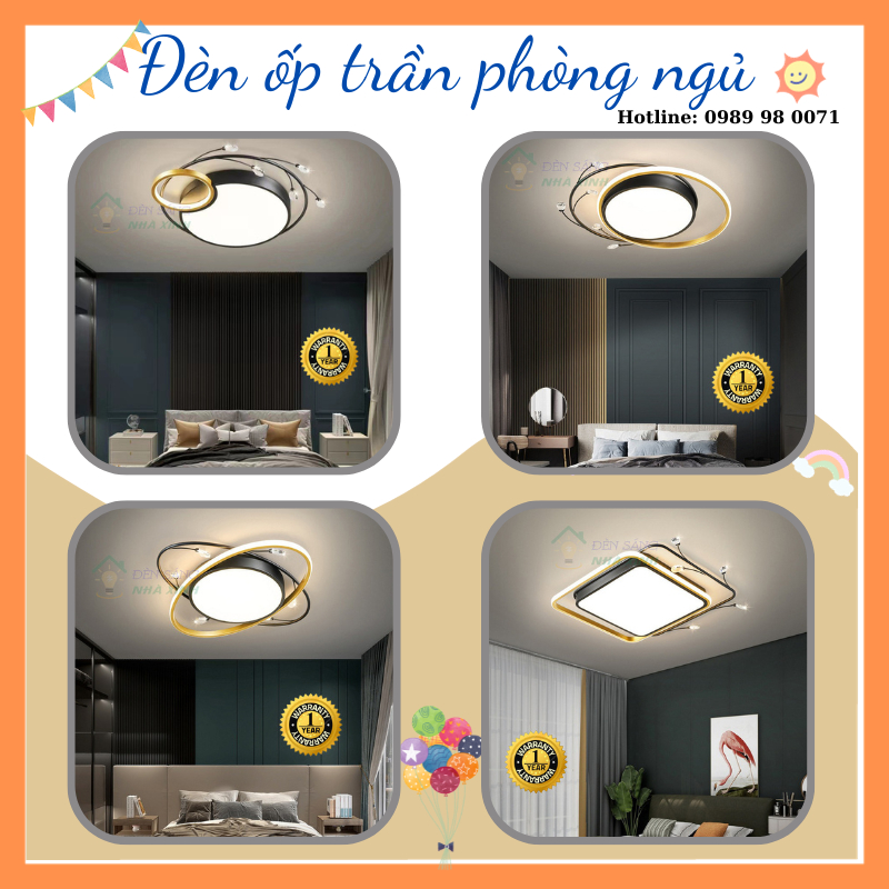 Đèn ốp trần trang trí, đèn ngủ gắn trần decor nội thất phòng khách, phòng ngủ hiện đại, sang trọng, bảo hành 12 tháng