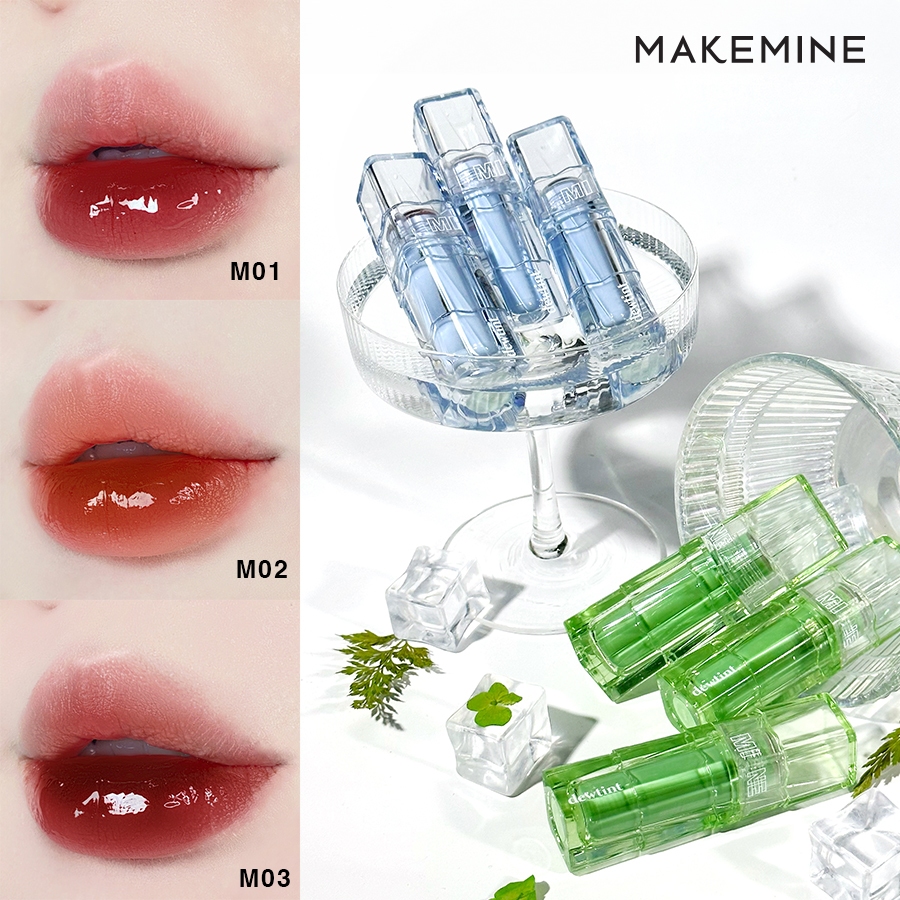 Son kem bóng MAKEMINE thạch nước thuỷ tinh Luscious Glassy Dew Tint Make Mine son tint bóng MAKE01