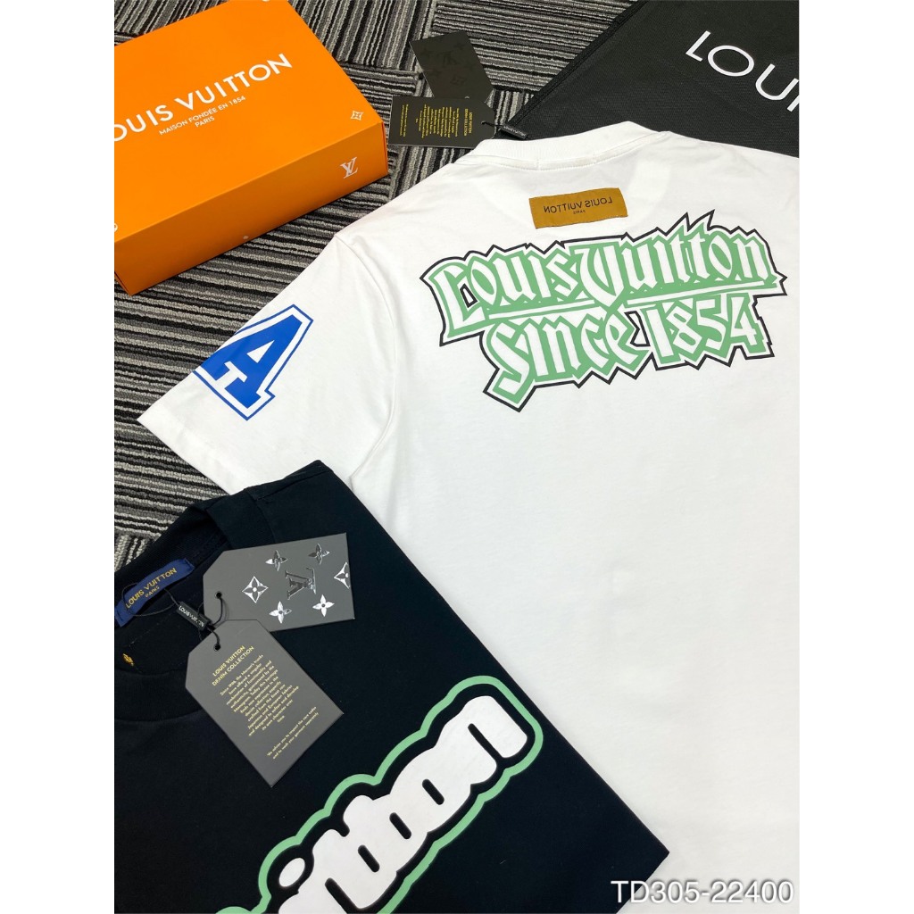 Áo Phông LV Nam In Họa Tiết Chữ Hai Mặt Siêu Đẹp - Áo Thun LV Nam Nữ Thêu Logo Ngược Cực Chất