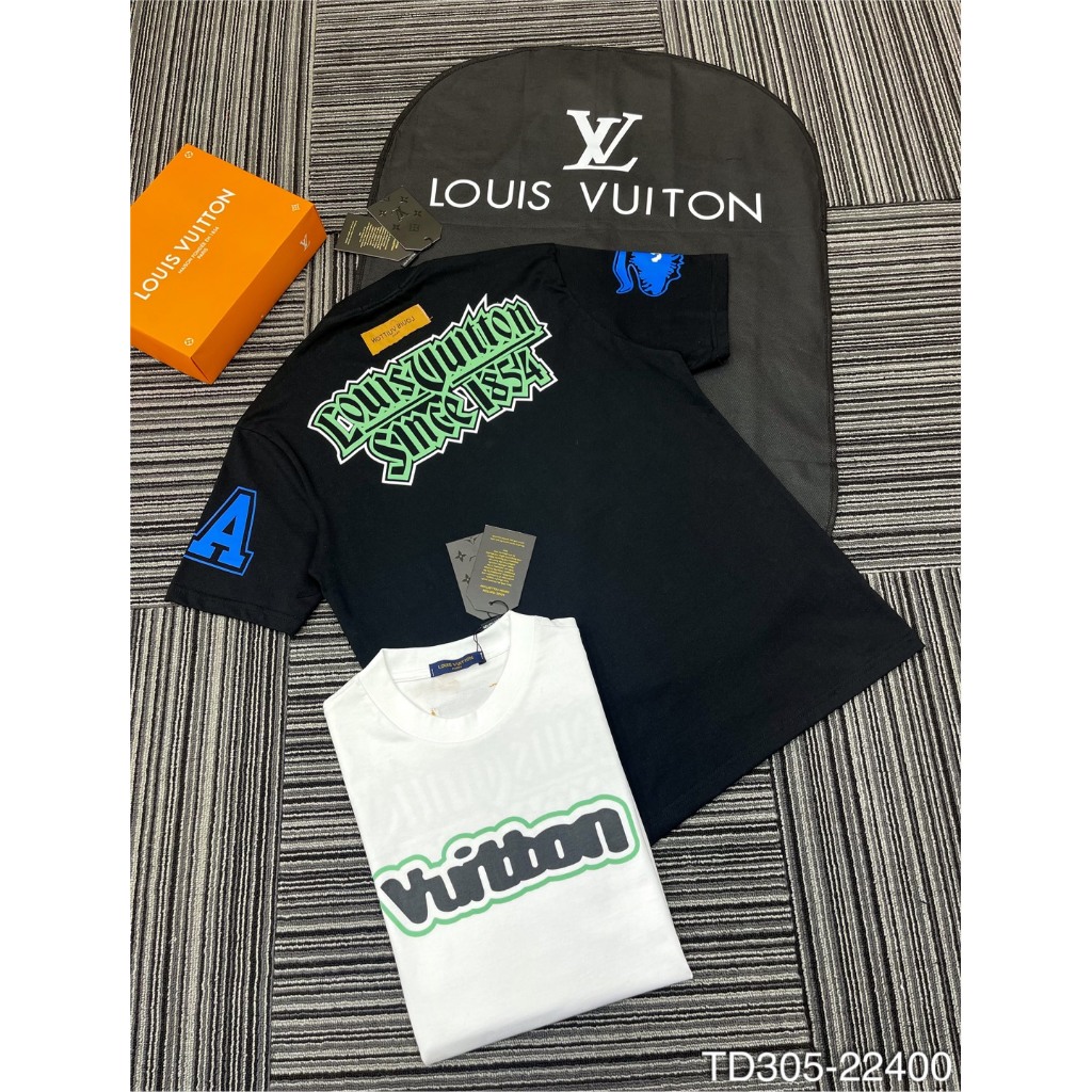 Áo Phông LV Nam In Họa Tiết Chữ Hai Mặt Siêu Đẹp - Áo Thun LV Nam Nữ Thêu Logo Ngược Cực Chất