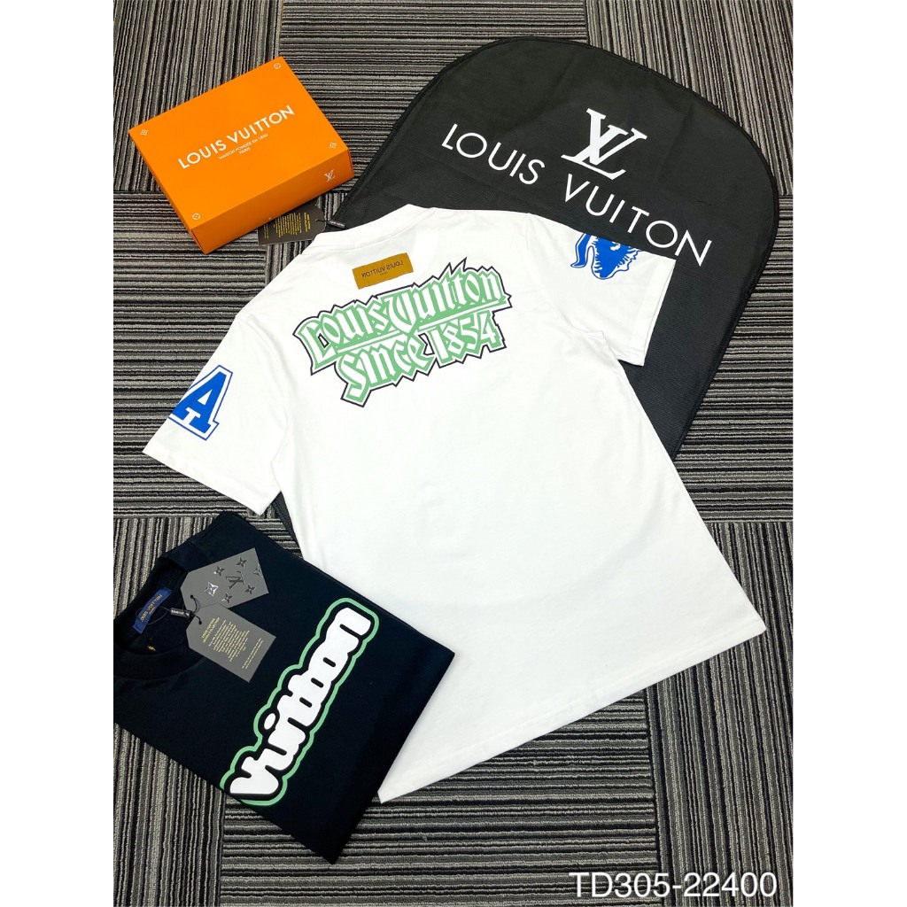 Áo Phông LV Nam In Họa Tiết Chữ Hai Mặt Siêu Đẹp - Áo Thun LV Nam Nữ Thêu Logo Ngược Cực Chất